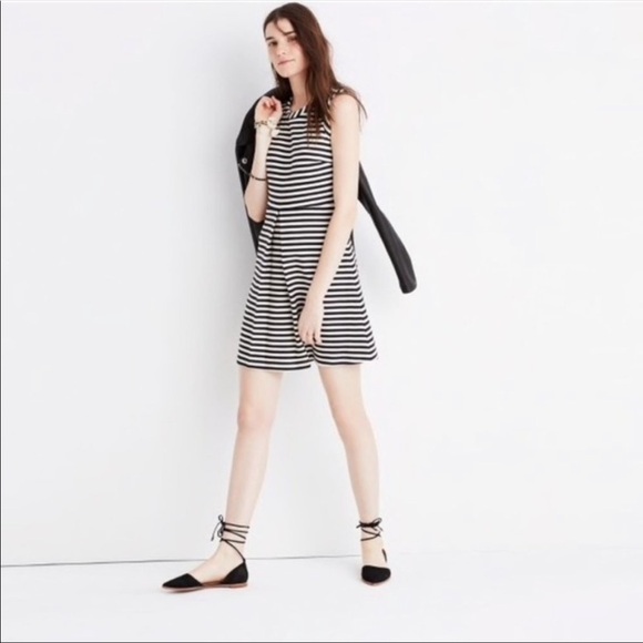 Madewell striped afternoon fit and flare dress - Picture 1 of 11